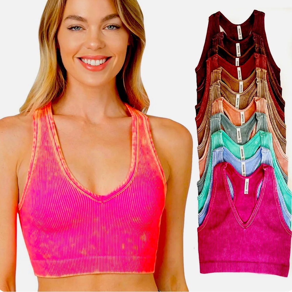 Zenana crop tops pink L/Xl